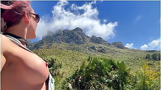 Busty Girl Flashing Her Tits On A Busy Hiking Trail Public Nudity In Nature
