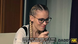 Daddy4k. daddy pounds lean chick on a table