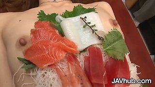Office Slut Becomes A Sushi