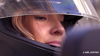 Lika Star Surprises in Unexpected Blonde-Brunette Lesbian Glamour