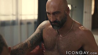 Nick Fitt worships daddy Drew Sebastian with his lips and butthole