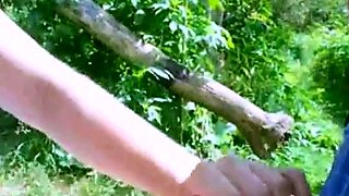 American Couple's Outdoor Adventure in the Woods and Car