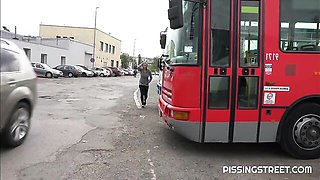 Girl pissing sex with luring one and only from Pissing Street