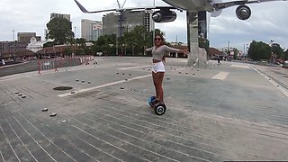 Hoverboard fun with big ass Thai GF and horny sex once home