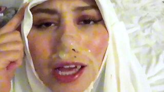 Girl in Burka Cum Walk and Public Pissing
