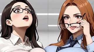 Funny Huge Boobs Office, Ai Animation
