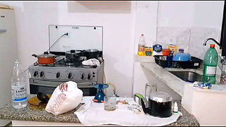 Plus-size Allure: BBW Smoking in the Kitchen