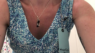 Braless, Commando, Tattooed Chick Trying on New Clothes. Part 1 of 2.