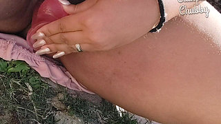 BBW Pussy Masturbation Pee Outdoors