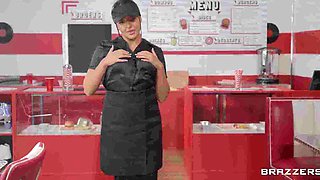 Fast Food Threesome Fucking starring Danny D and Blonde Bitches Tori Cummings and Emily Woods