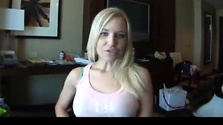 Blonde teen shows you how to give a handjob