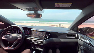 I Made My Boyfriend Stop the Car in Front of the Beach to Take a Nice Cumshot