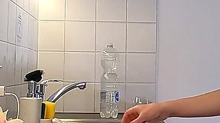 Hot and Cute Beauty in Her Dormitory Room Takes off Panties to Flash Shaved Pussy and Big Ass