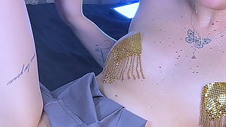 Smoking and Fucking My Pussy, Nude Blonde in Thigh Boots - Non Stop 2