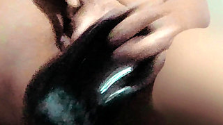 Creamy Pussy with Huge Black Dildo