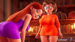 3d Animation Velma Eats Ass And Daphne Spreads In Steamy Bath