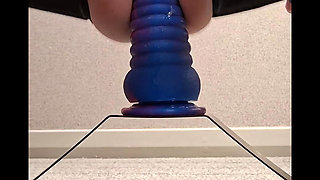 Getting fucked using my 2 biggest dildos