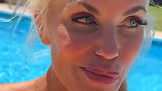 Tatiana Steele Strap on Fucks Lora Cross by the Pool