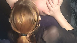 I subdue my man and take him to the strap-on dildo
