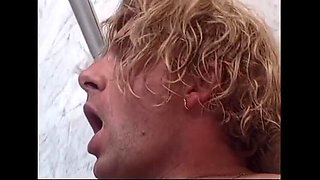 Hairy MILF Sheila Stone Gets Fucked in Bathroom Stockings