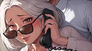 Waifu Mature Secretary POV - Office Phone Call Close-Up Boob Teasing Undressing(1m Teaser)