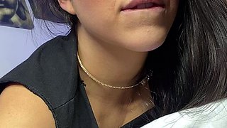 Pussy toying busty high heeled stunner solo pov masturbation
