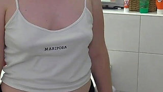 Family Quickie in the Bathroom, Stepbrother Also Wants to Fuck Her and Cum All Over Her Tits.