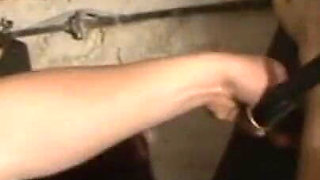 Humiliating hand licking pussy penetration