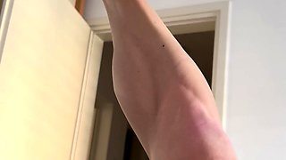 Flexible foot fetish masturbating with feet and hands