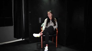 Nicole Sage gets fucked through the gloryhole, showcasing her love for anal.