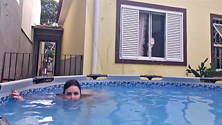 Your Naked Neighbor Showing off in the Pool.