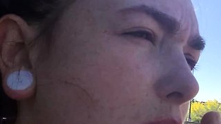 Busty amateur teen outdoor hardcore facial action