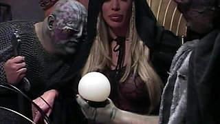 Blonde MILF Rides Horny Goblin's Massive Cock Outdoors