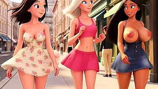 Lesbian strip threesome after Brazil Korea game - AI HENTAI