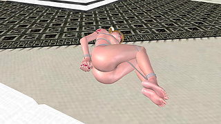 Office Banana Bondage: 3D Cartoon Girl Tied up & Licked with Toys