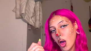 Slutty Reindeer Sucks a Dildo Slobbering Sloppy Drool Roleplay