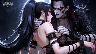 Goth Girl Bound by Vampire Lord - BDSM Monster Hentai 1