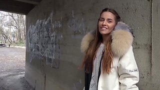 German pretty teen shows her talents at private casting fuck