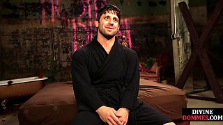 Femdom in latex ass toying pathetic incel