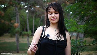 Smoking 120mm Cigarette Outdoors