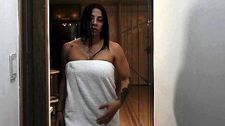 Stepmom Silvana Lee watches her son masturbate and helps