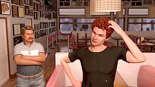 Hot animated hentai scene featuring a sexy blonde MILF and her step aunt in the shower