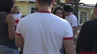 Micah Moore, Daisy Dukes And Alex Gonz - College Girl Goes Slutty With Her Girlfriends At Frat Party