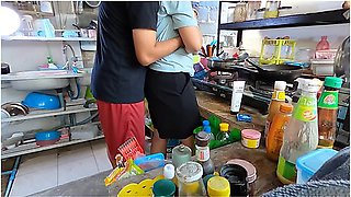 Amateur Thai Couple Have Sex In The Kitchen While The Wife Is Cooking. (cam 1-1)