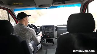 Young guy with a small dick gets a ride in the MatureVan