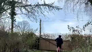 In cop uniform for an evening