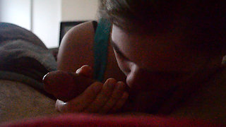 POV Teen First Ever Handjob and Blowjob
