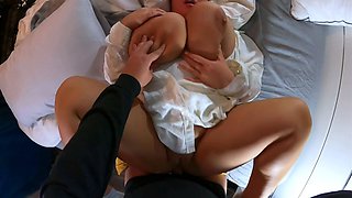 Nasty brunette pornstar with big boobs