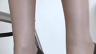 On the Ladder in High Heels - Part 2: Black High Heels with Metal Heels