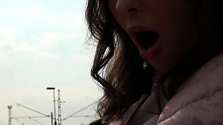 Busty brunette solo masturbation